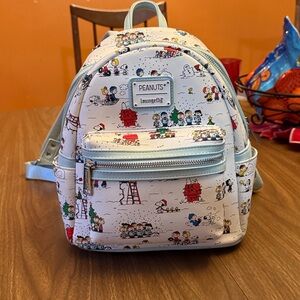 Peanuts Christmas loungefly backpack *used*